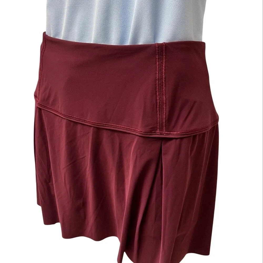 Lululemon Pace Rival Skirt Tall Burgundy Maroon Tennis Skort Sz 8 Preppy Sporty